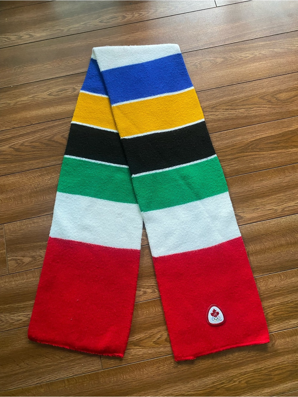 Team Canada  Winter Olympic Scarf HBC Multi Color Stripe Knit